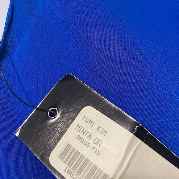 Yumi Kim Minya Royal Blue Silk One Shoulder Mini Dress Size Medium NWT - Picture 10 of 12